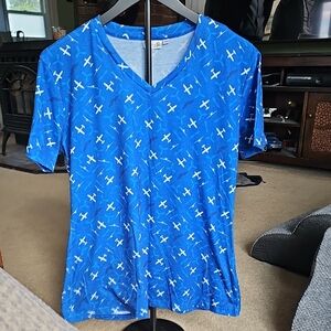 EUC Top With Airplane Pattern